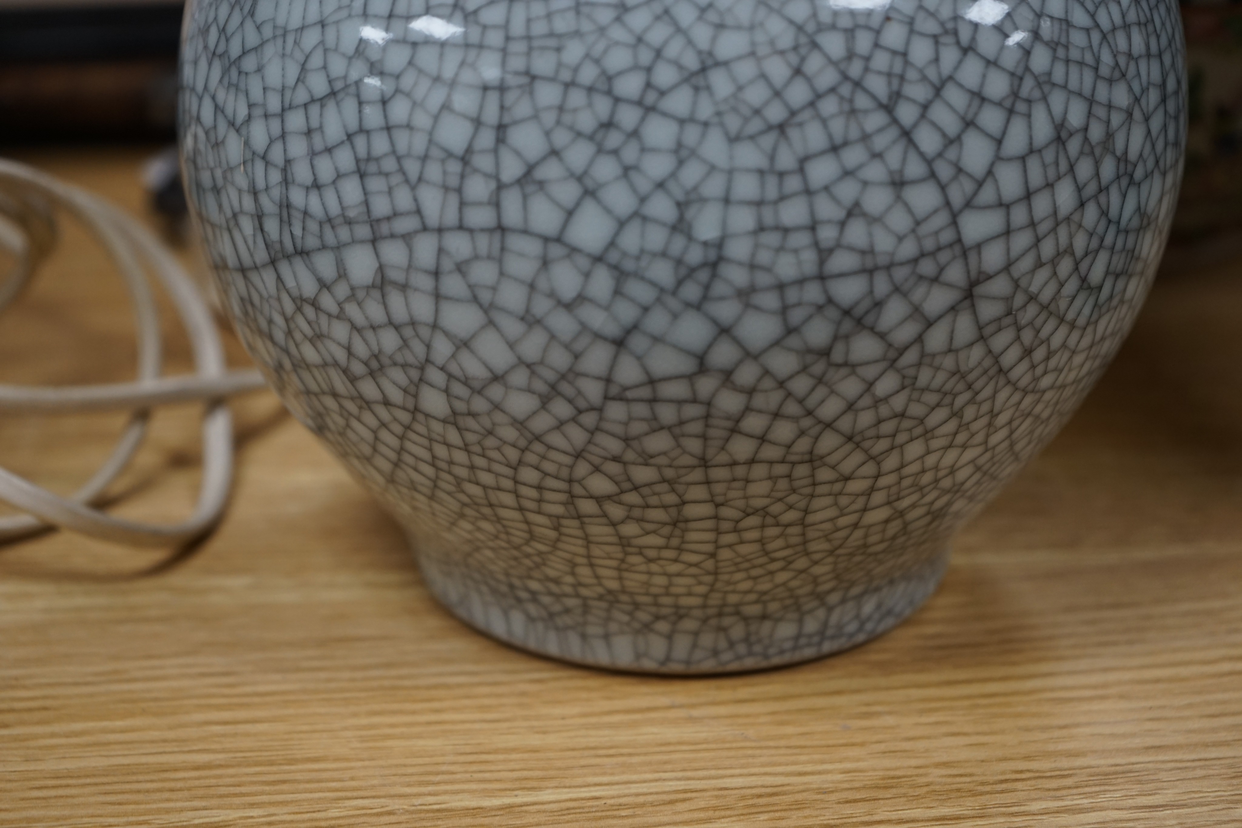 A Chinese famille rose sleeve vase, a similar bowl and a crackle glaze vase, 19th century and later, 31cm